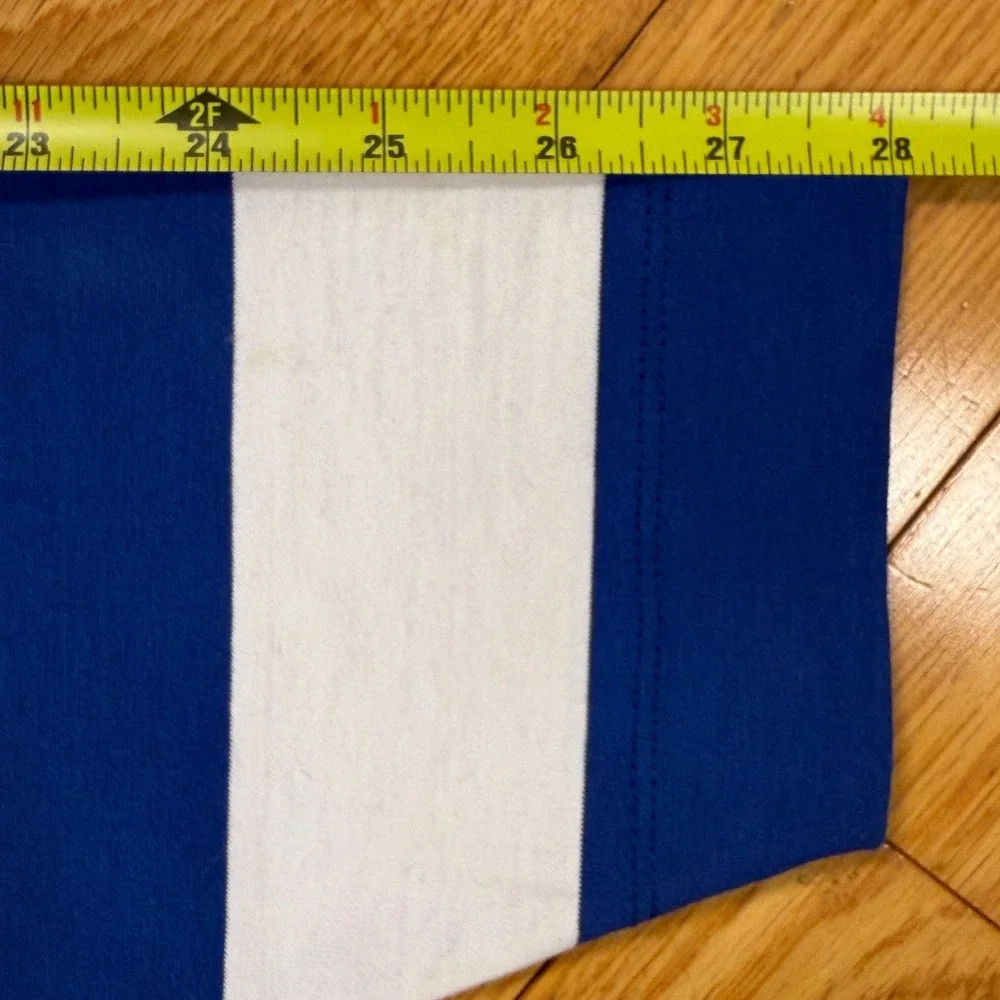 Hilfiger Collection Mens XL Blue White Striped Crest Embroidered LS T-Shirt‎